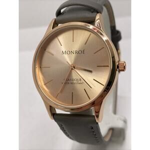 Monroe Classique Womens Gray Rose Gold Watch New Battery